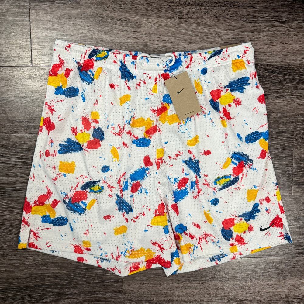 Nike Dri-FIT 5" Mesh Basketball Shorts Men's XL Paint Splatter HV1882-100